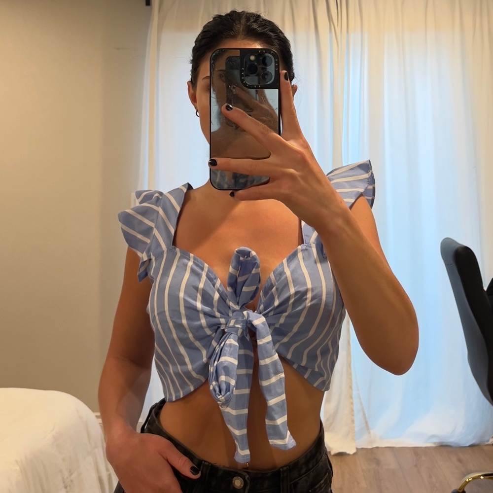 Blue Striped Women's Top